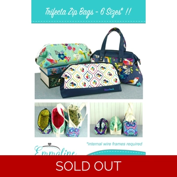 Trifecta Zip Bags - 6 Sizes - Paper Pattern - Emmaline Bags